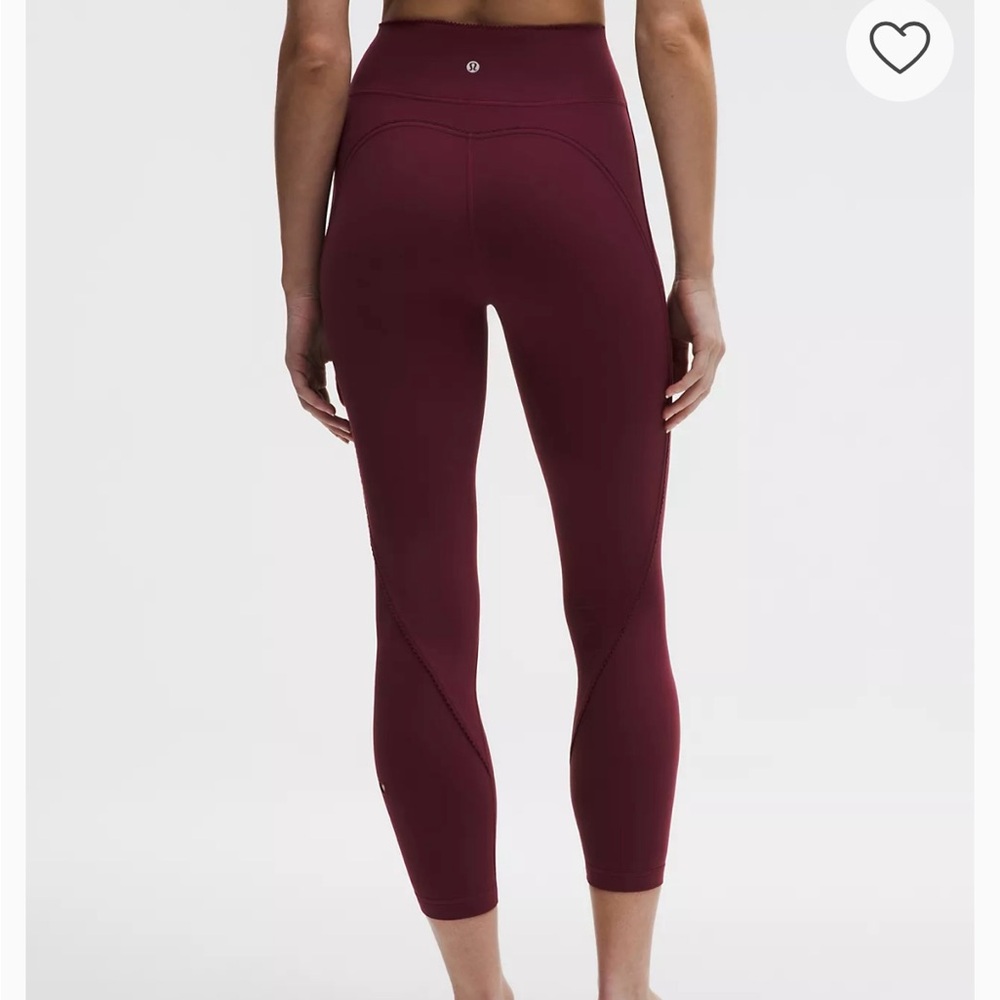 Lululemon Valentines 2026 Heart Burgundy Groove High-Waisted Leggings 25” Size 6